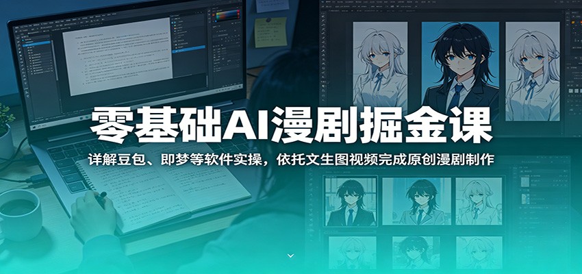 零基础AI漫剧掘金课：详解豆包、即梦等软件实操，依托文生图视频完成原创漫剧制作青祥项目库-闲云创业网-老谢轻创网-中创网-福缘网-冒泡网-资源之家-魔方项目库青祥项目库
