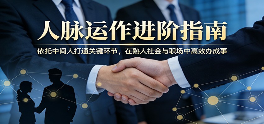 付费文章：人脉运作进阶指南，依托中间人打通关键环节，在熟人社会与职场中高效办成事青祥项目库-闲云创业网-老谢轻创网-中创网-福缘网-冒泡网-资源之家-魔方项目库青祥项目库
