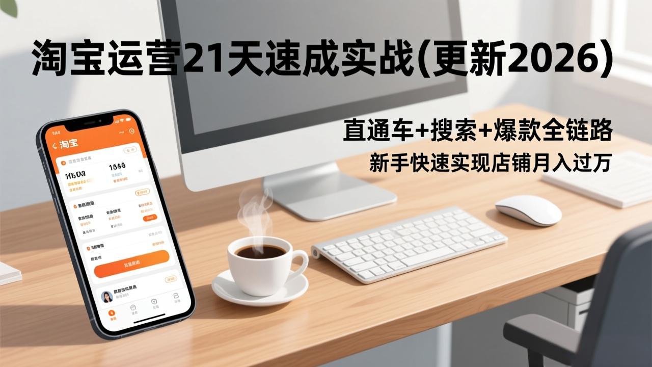 淘宝运营21天速成实战(更新2026青祥项目库-闲云创业网-老谢轻创网-中创网-福缘网-冒泡网-资源之家-魔方项目库青祥项目库