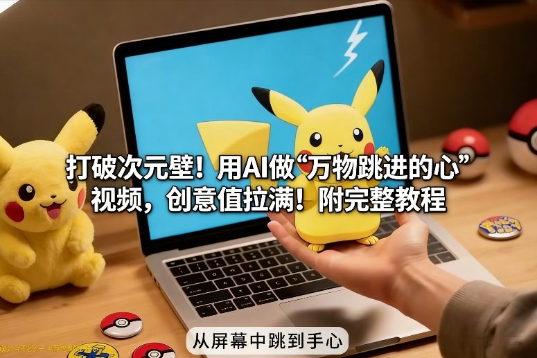 打破次元壁！用AI做【万物跳进手心】视频，创意值拉满！附完整教程青祥项目库-闲云创业网-老谢轻创网-中创网-福缘网-冒泡网-资源之家-魔方项目库青祥项目库