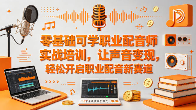 零基础可学职业配音师实战培训，让声音变现，轻松开启职业配音新赛道青祥项目库-闲云创业网-老谢轻创网-中创网-福缘网-冒泡网-资源之家-魔方项目库青祥项目库