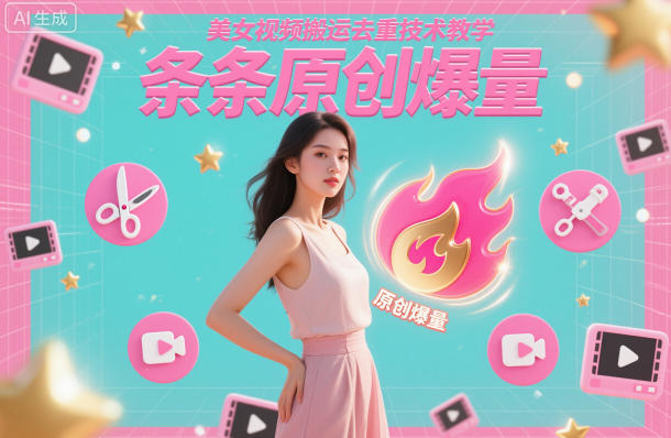 美女视频搬运去重技术教学，条条原创爆量青祥项目库-闲云创业网-老谢轻创网-中创网-福缘网-冒泡网-资源之家-魔方项目库青祥项目库