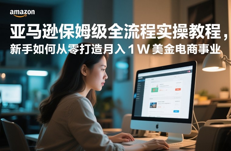 亚马逊保姆级全流程实操教程，新手如何从零打造月入1W美金电商事业青祥项目库-闲云创业网-老谢轻创网-中创网-福缘网-冒泡网-资源之家-魔方项目库青祥项目库