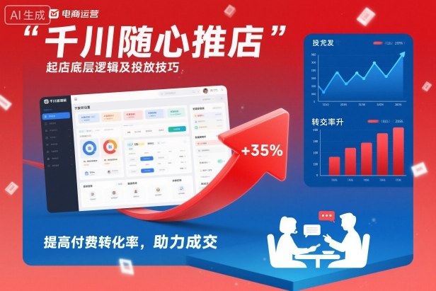 千川随心推起店底层逻辑及投放技巧，提高付费转化率，助力成交青祥项目库-闲云创业网-老谢轻创网-中创网-福缘网-冒泡网-资源之家-魔方项目库青祥项目库