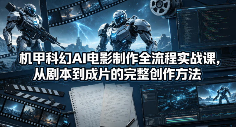 机甲科幻AI电影制作全流程实战课，从剧本到成片的完整创作方法青祥项目库-闲云创业网-老谢轻创网-中创网-福缘网-冒泡网-资源之家-魔方项目库青祥项目库