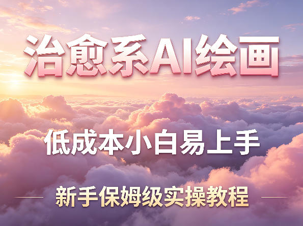 治愈系AI绘画提示词项目，低成本小白易上手，每天10分钟，新手保姆级实操教程青祥项目库-闲云创业网-老谢轻创网-中创网-福缘网-冒泡网-资源之家-魔方项目库青祥项目库