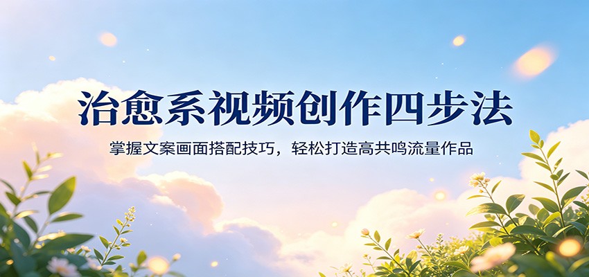 治愈系视频创作四步法：掌握文案画面搭配技巧，轻松打造高共鸣流量作品青祥项目库-闲云创业网-老谢轻创网-中创网-福缘网-冒泡网-资源之家-魔方项目库青祥项目库