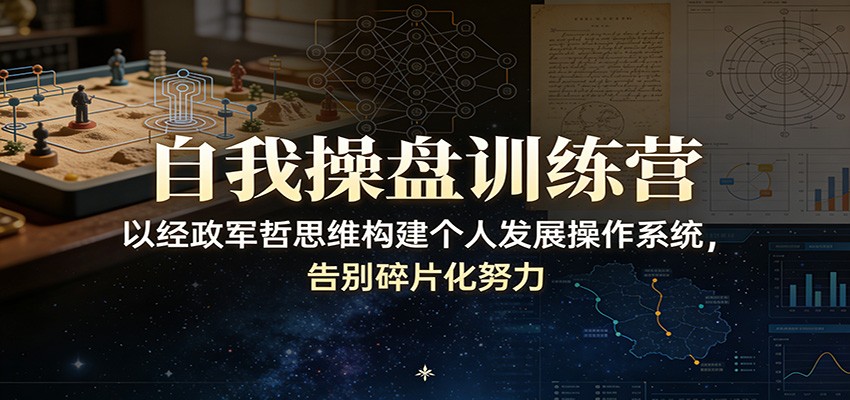 自我操盘训练营：以经政军哲思维构建个人发展操作系统，告别碎片化努力青祥项目库-闲云创业网-老谢轻创网-中创网-福缘网-冒泡网-资源之家-魔方项目库青祥项目库