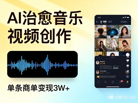 AI做治愈音乐视频，多平台投稿，单条商单变现3W+青祥项目库-闲云创业网-老谢轻创网-中创网-福缘网-冒泡网-资源之家-魔方项目库青祥项目库