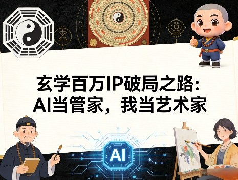 玄学百万IP破局之路：AI当管家，我当艺术家青祥项目库-闲云创业网-老谢轻创网-中创网-福缘网-冒泡网-资源之家-魔方项目库青祥项目库