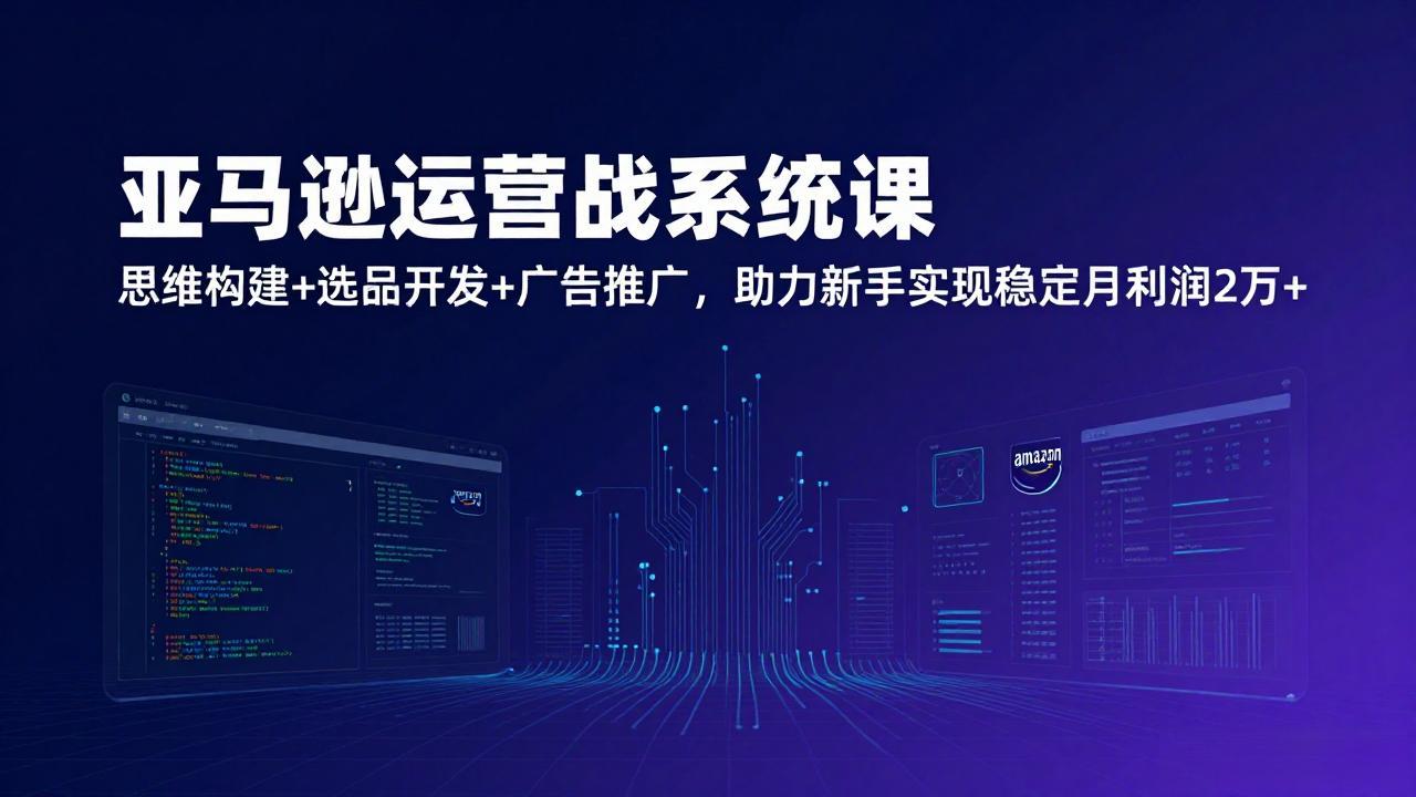 亚马逊运营实战系统课,思维构建+选品开发+广告推广,助力新手实现稳定月利润2万+(更新青祥项目库-闲云创业网-老谢轻创网-中创网-福缘网-冒泡网-资源之家-魔方项目库青祥项目库