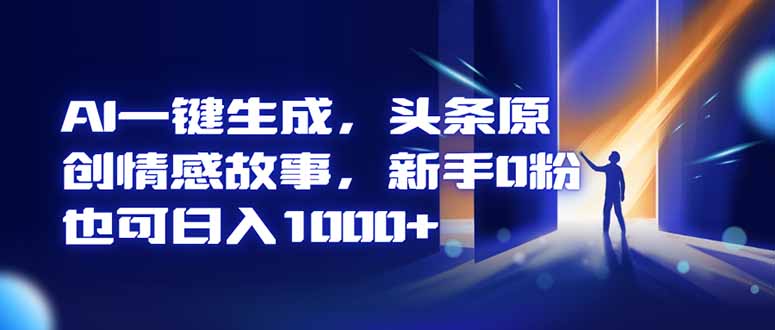 AI一键生成,头条原创情感故事,新手0粉也可日入1000+青祥项目库-闲云创业网-老谢轻创网-中创网-福缘网-冒泡网-资源之家-魔方项目库青祥项目库