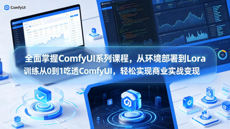 全面掌握ComfyUI系列课程，从环境部署到Lora训练从0到1吃透ComfyUI，轻松实现商业实战变现青祥项目库-闲云创业网-老谢轻创网-中创网-福缘网-冒泡网-资源之家-魔方项目库青祥项目库