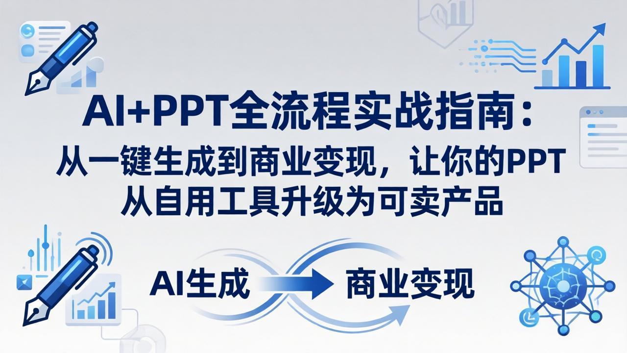 AI+PPT全流程实战指南-更新4月21：从一键生成到商业变现，让你的PPT从自用工具升级为可卖产品青祥项目库-闲云创业网-老谢轻创网-中创网-福缘网-冒泡网-资源之家-魔方项目库青祥项目库