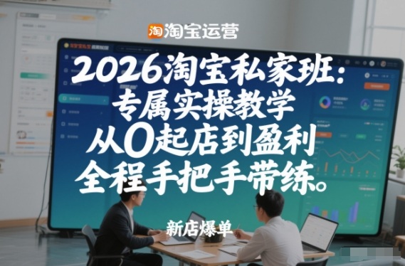 2026淘宝私家班：专属实操教学，从0起店到盈利，全程手把手带练(更新)青祥项目库-闲云创业网-老谢轻创网-中创网-福缘网-冒泡网-资源之家-魔方项目库青祥项目库