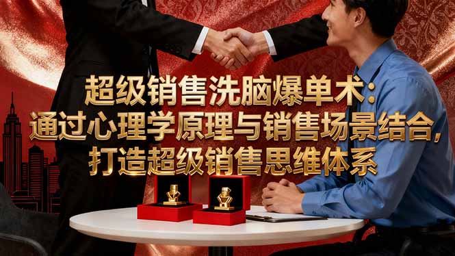 超级销售洗脑爆单术：通过心理学原理与销售场景结合,打造超级销售思维体系青祥项目库-闲云创业网-老谢轻创网-中创网-福缘网-冒泡网-资源之家-魔方项目库青祥项目库