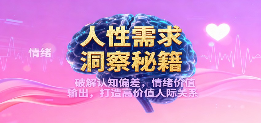 人性需求洞察秘籍,破解认知偏差,情绪价值输出,打造高价值人际关系青祥项目库-闲云创业网-老谢轻创网-中创网-福缘网-冒泡网-资源之家-魔方项目库青祥项目库