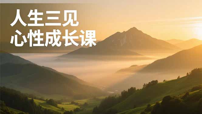 人生三见心性成长课，见天地众生自己，搞透人性安顿身心，活出清晰自我，内在富足无价青祥项目库-闲云创业网-老谢轻创网-中创网-福缘网-冒泡网-资源之家-魔方项目库青祥项目库