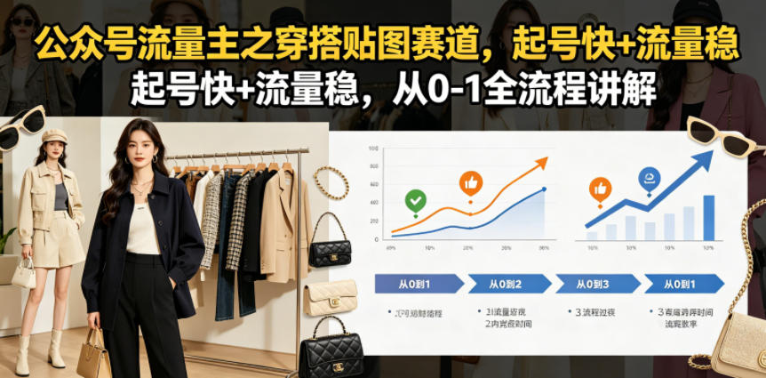 公众号流量主之穿搭贴图赛道，起号快+流量稳，从0-1全流程讲解青祥项目库-闲云创业网-老谢轻创网-中创网-福缘网-冒泡网-资源之家-魔方项目库青祥项目库