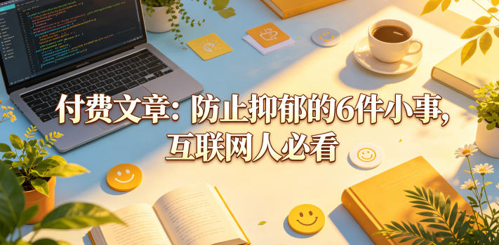 付费文章：防止抑郁的6件小事，互联网人必看！青祥项目库-闲云创业网-老谢轻创网-中创网-福缘网-冒泡网-资源之家-魔方项目库青祥项目库