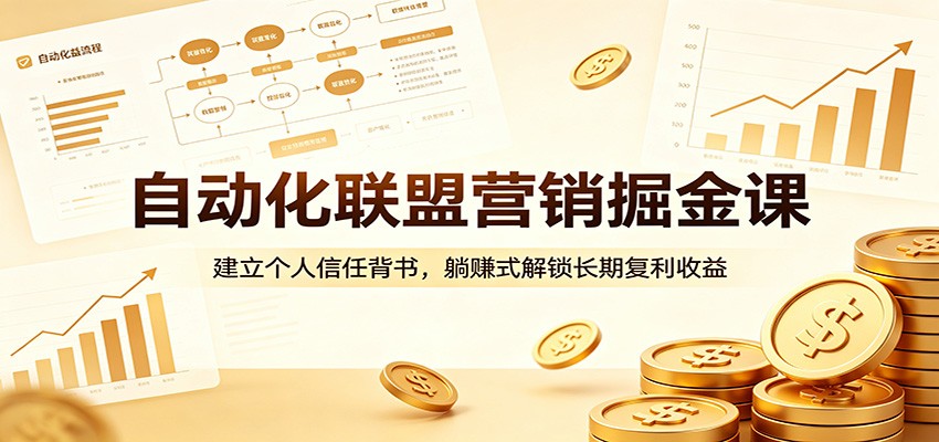 自动化联盟营销掘金课：建立个人信任背书，躺赚式解锁长期复利收益青祥项目库-闲云创业网-老谢轻创网-中创网-福缘网-冒泡网-资源之家-魔方项目库青祥项目库