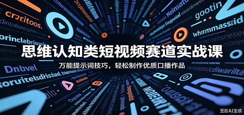 思维认知类短视频赛道实战课：万能提示词技巧，轻松制作优质口播作品青祥项目库-闲云创业网-老谢轻创网-中创网-福缘网-冒泡网-资源之家-魔方项目库青祥项目库