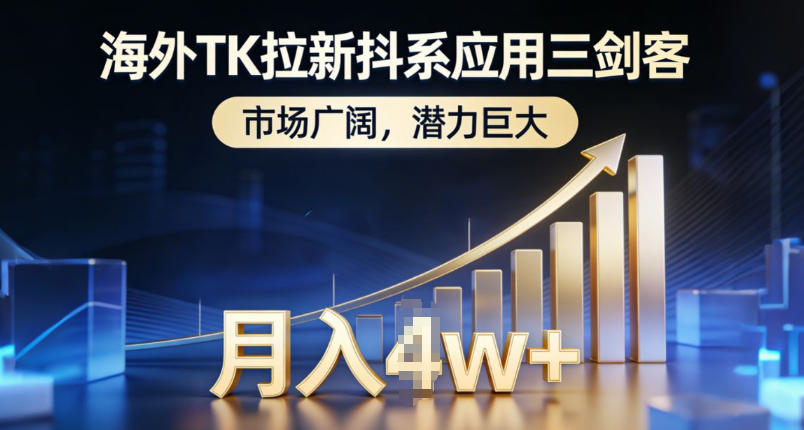 海外TK拉新抖系应用三剑客，市场广阔，潜力巨大，月入1w+青祥项目库-闲云创业网-老谢轻创网-中创网-福缘网-冒泡网-资源之家-魔方项目库青祥项目库