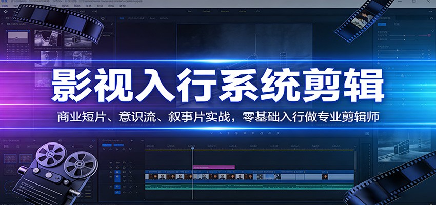 影视系统剪辑，商业短片、意识流、叙事片实战，零基础入行做专业剪辑师青祥项目库-闲云创业网-老谢轻创网-中创网-福缘网-冒泡网-资源之家-魔方项目库青祥项目库