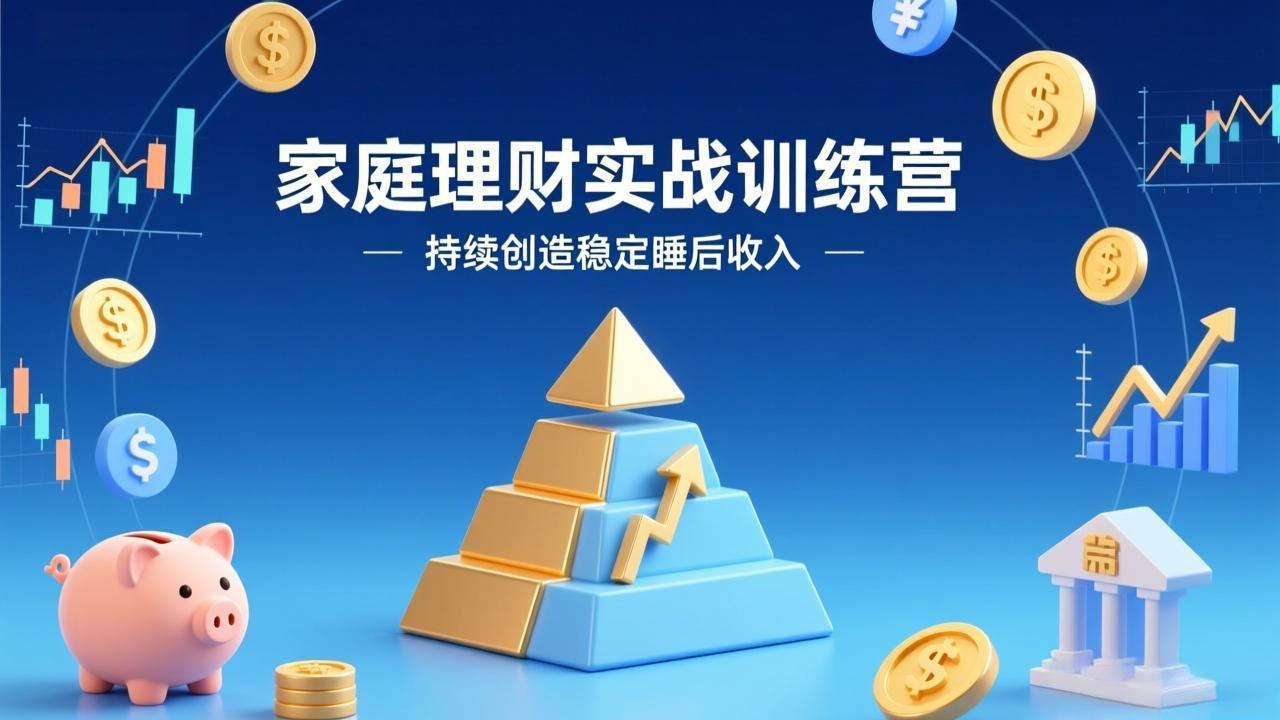 家庭理财实战训练营：从0到1建体系，三阶进阶层层递进，助你持续创造稳定睡后收入青祥项目库-闲云创业网-老谢轻创网-中创网-福缘网-冒泡网-资源之家-魔方项目库青祥项目库