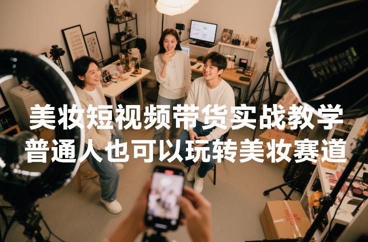 美妆短视频带货实战教学，普通人也可以玩转美妆赛道青祥项目库-闲云创业网-老谢轻创网-中创网-福缘网-冒泡网-资源之家-魔方项目库青祥项目库