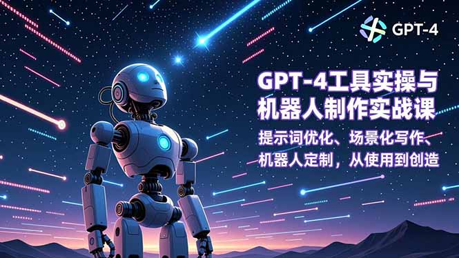 GPT-4工具实操与机器人制作实战课：提示词优化、场景化写作、机器人定制，从使用到创造青祥项目库-闲云创业网-老谢轻创网-中创网-福缘网-冒泡网-资源之家-魔方项目库青祥项目库