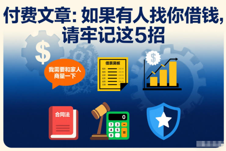 付费文章：如果有人找你借钱，请牢记这5招青祥项目库-闲云创业网-老谢轻创网-中创网-福缘网-冒泡网-资源之家-魔方项目库青祥项目库