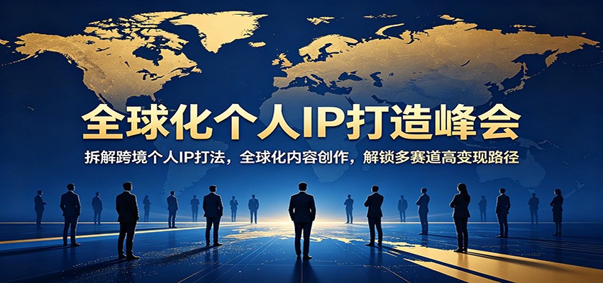 全球化个人IP打造峰会：拆解跨境个人IP打法，全球化内容创作，解锁多赛道高变现路径青祥项目库-闲云创业网-老谢轻创网-中创网-福缘网-冒泡网-资源之家-魔方项目库青祥项目库