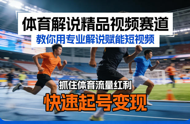 体育解说精品视频赛道,教你用专业解说赋能短视频,抓住体育流量红利,快速起号变现青祥项目库-闲云创业网-老谢轻创网-中创网-福缘网-冒泡网-资源之家-魔方项目库青祥项目库