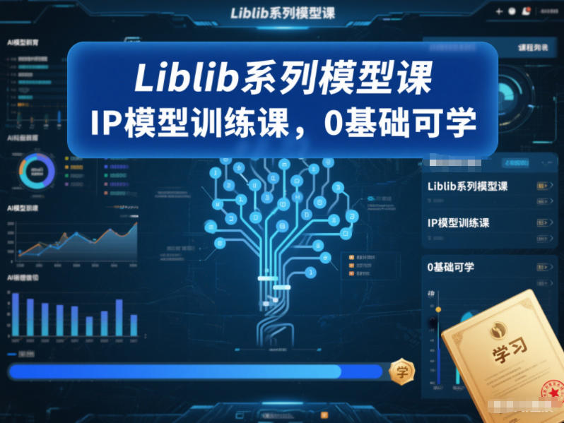 Liblib系列模型课，IP模型训练课，0基础可学青祥项目库-闲云创业网-老谢轻创网-中创网-福缘网-冒泡网-资源之家-魔方项目库青祥项目库