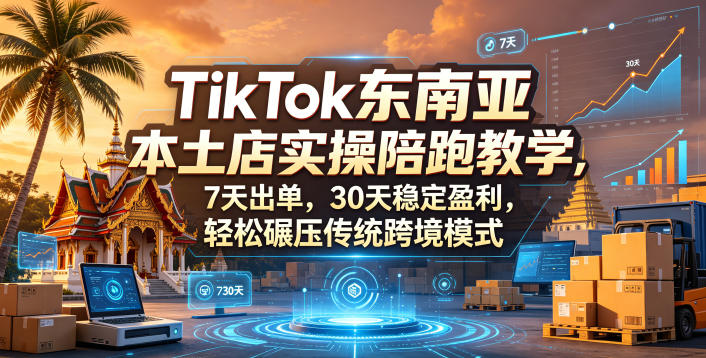 TikTok东南亚本土店实操陪跑教学，7天出单，30天稳定盈利，轻松碾压传统跨境模式青祥项目库-闲云创业网-老谢轻创网-中创网-福缘网-冒泡网-资源之家-魔方项目库青祥项目库