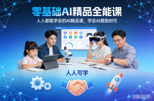 零基础AI精品全能课，人人都能学会的AI精品课，学会AI拥抱时代青祥项目库-闲云创业网-老谢轻创网-中创网-福缘网-冒泡网-资源之家-魔方项目库青祥项目库