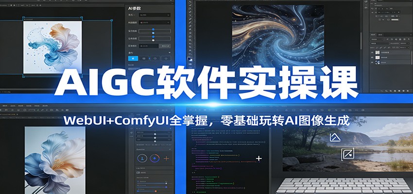 AIGC软件实操课：WebUI+ComfyUI全掌握，零基础玩转AI图像生成青祥项目库-闲云创业网-老谢轻创网-中创网-福缘网-冒泡网-资源之家-魔方项目库青祥项目库