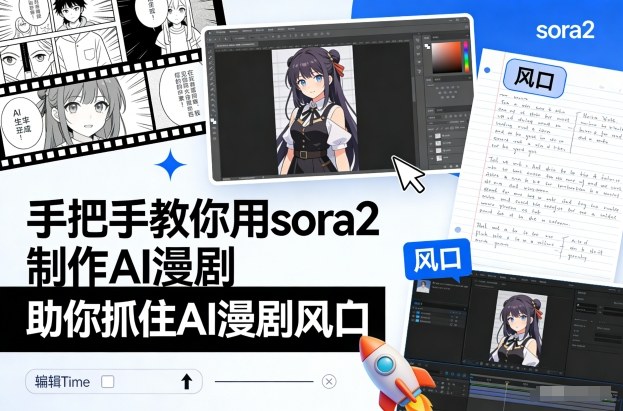 手把手教你用sora2制作AI漫剧，助你抓住AI漫剧风口青祥项目库-闲云创业网-老谢轻创网-中创网-福缘网-冒泡网-资源之家-魔方项目库青祥项目库