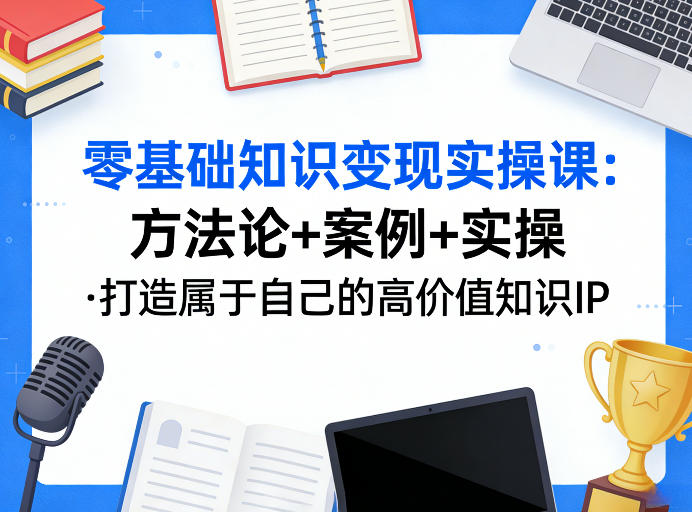 零基础知识变现实操课,方法论+案例+实操,打造属于自己的高价值知识IP青祥项目库-闲云创业网-老谢轻创网-中创网-福缘网-冒泡网-资源之家-魔方项目库青祥项目库