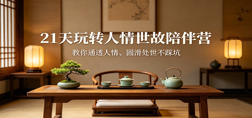 21天玩转人情世故陪伴营：教你通透人情、圆滑处世不踩坑青祥项目库-闲云创业网-老谢轻创网-中创网-福缘网-冒泡网-资源之家-魔方项目库青祥项目库