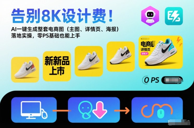 告别8K设计费!AI一键生成整套电商图(主图、详情页、海报)落地实操,零PS基础也能上手青祥项目库-闲云创业网-老谢轻创网-中创网-福缘网-冒泡网-资源之家-魔方项目库青祥项目库