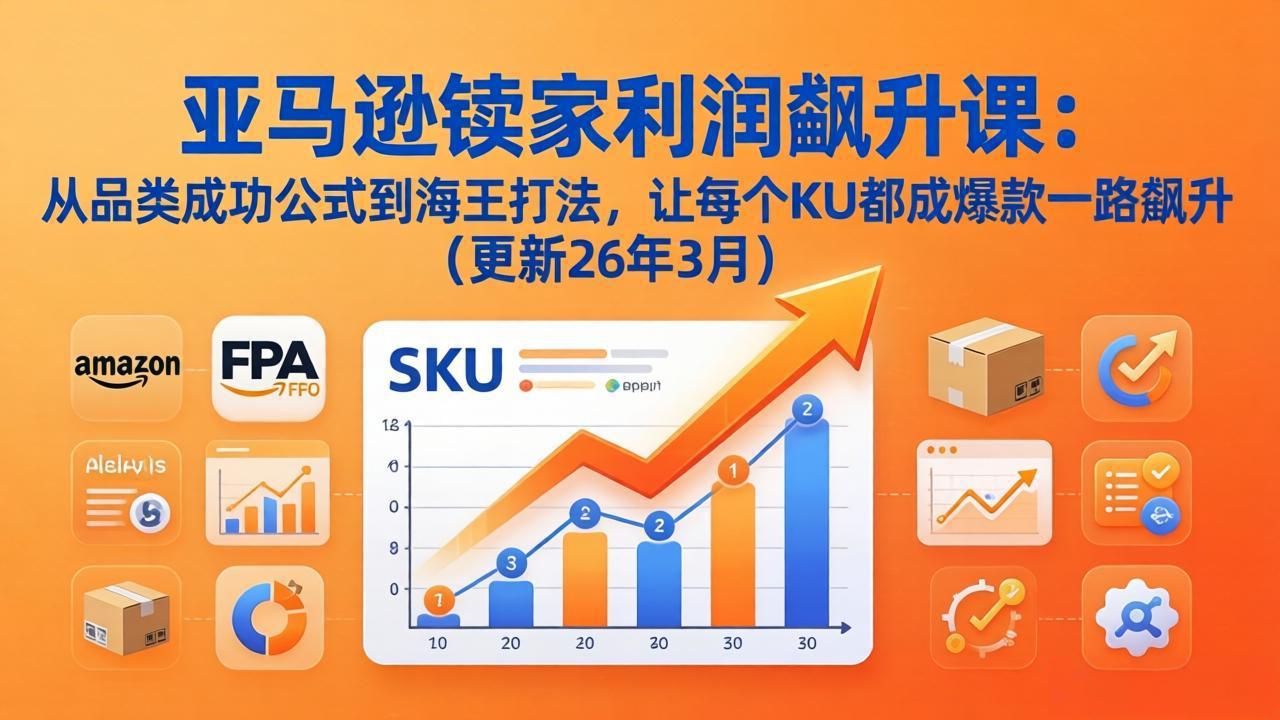 亚马逊卖家利润飙升课:从品类成功公式到海王打法,让每个SKU都成爆款一路飙升(更新26年3月青祥项目库-闲云创业网-老谢轻创网-中创网-福缘网-冒泡网-资源之家-魔方项目库青祥项目库