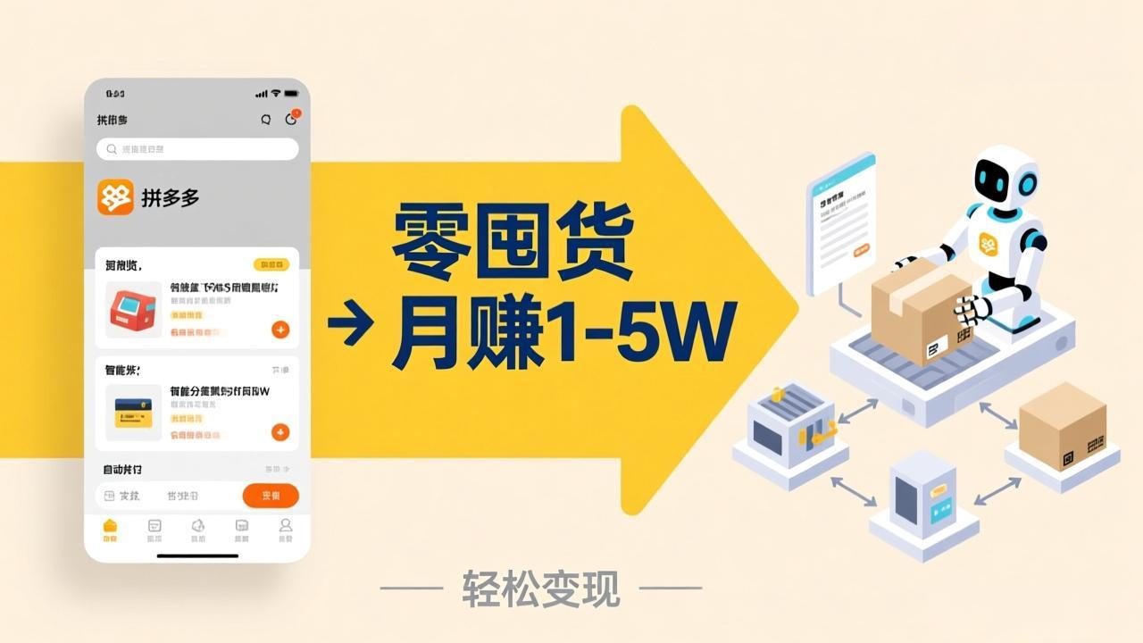 不用囤货不用跑单！拼多多虚拟玩法，机器人管理发货和客服，帮你月赚 1-5W青祥项目库-闲云创业网-老谢轻创网-中创网-福缘网-冒泡网-资源之家-魔方项目库青祥项目库