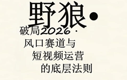 野狼团队·多平台实操运营课，覆盖AI口播、服装、好物、漫剪等热门玩法(更新4月)青祥项目库-闲云创业网-老谢轻创网-中创网-福缘网-冒泡网-资源之家-魔方项目库青祥项目库