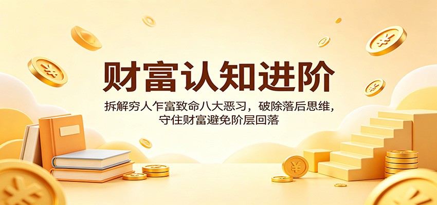 财富认知进阶：拆解穷人乍富致命八大恶习，破除落后思维，守住财富避免阶层回落青祥项目库-闲云创业网-老谢轻创网-中创网-福缘网-冒泡网-资源之家-魔方项目库青祥项目库