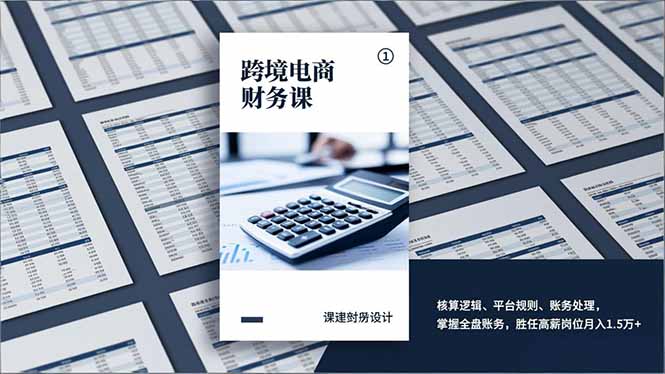 跨境电商财务课，核算逻辑、平台规则、账务处理，掌握全盘账务，胜任高薪岗位月入1.5万+青祥项目库-闲云创业网-老谢轻创网-中创网-福缘网-冒泡网-资源之家-魔方项目库青祥项目库
