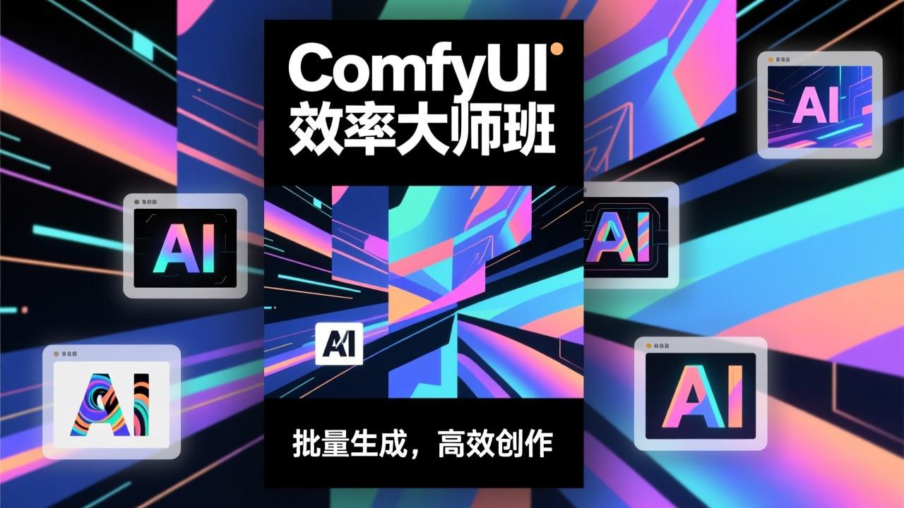 ComfyUI效率大师班：工作流搭建，批量生成，将个人AI出图效率提升5-10倍，月接单收入1-3万青祥项目库-闲云创业网-老谢轻创网-中创网-福缘网-冒泡网-资源之家-魔方项目库青祥项目库