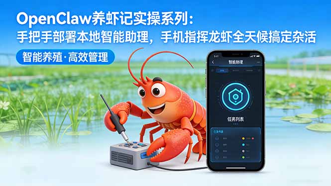 OpenClaw养虾记实操系列-更新：手把手部署本地智能助理，手机指挥龙虾全天候搞定杂活青祥项目库-闲云创业网-老谢轻创网-中创网-福缘网-冒泡网-资源之家-魔方项目库青祥项目库