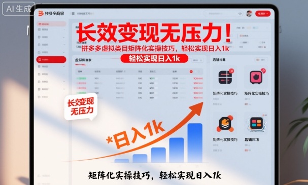 长效变现无压力！拼多多虚拟类目矩阵化实操技巧，轻松实现日入1k【揭秘】青祥项目库-闲云创业网-老谢轻创网-中创网-福缘网-冒泡网-资源之家-魔方项目库青祥项目库